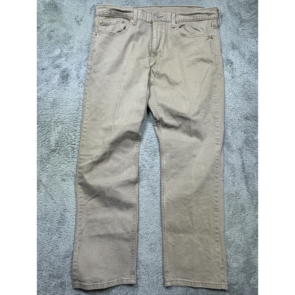 Levis 505 Jeans Mens 38x29 Beige Stretch Regular Straight American Cotton EUC‎